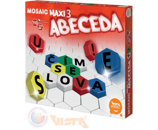 SEVA Mosaic Maxi 3 Abeceda Stavebnice mozaiková 110 dílků v krabici plast Seva