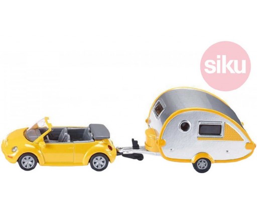 SIKU Auto Kabriolet VW New Beetle s karavanem Siku