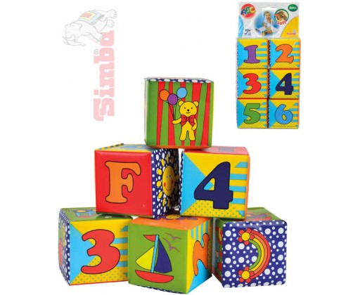 SIMBA Baby soft kostky měkké set 6ks s obrázky