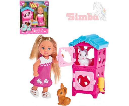 SIMBA Evi Love Panenka Evička králíkárna 12cm set s doplňky v krabičce Simba