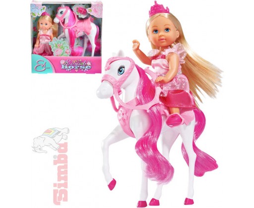 SIMBA Evi Love Panenka Evička princezna 12cm set s koněm a doplňky v krabičce Simba