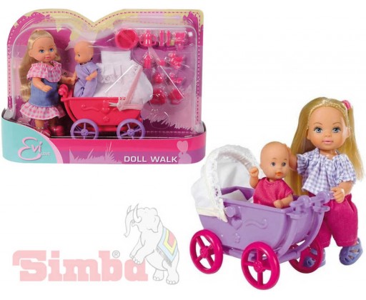 SIMBA Evička panenka set s kočárkem a doplňky 2 druhy Simba