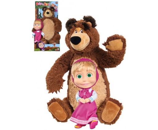 SIMBA PLYŠ Set panenka Máša 23cm + medvěd Míša 43cm v krabici Simba