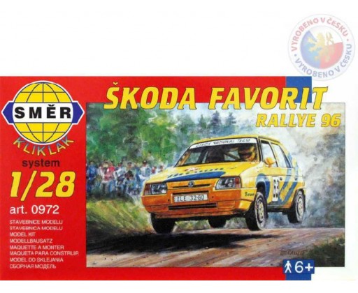 SMĚR Model auto Škoda Favorit Rallye 96 1:28 (stavebnice auta) Směr