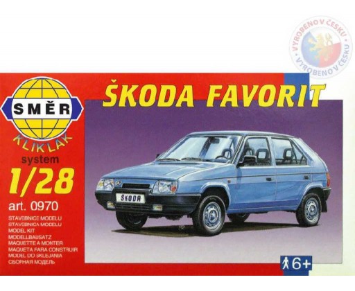 SMĚR Model auto Škoda Favorit klik 1:28 (stavebnice auta) Směr