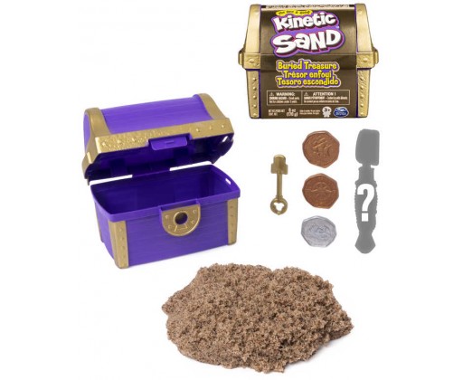 SPIN MASTER Kinetic Sand Ukrytý poklad set magický písek s nástroji v truhle Spin Master