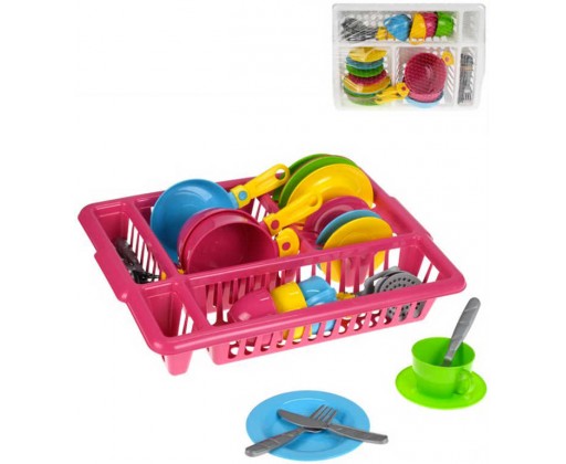 Sada dětské barevné nádobí s odkapávačem různé barvy plast _Ostatní 1_