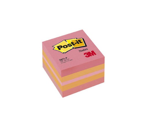 Samolepicí bločky Post-it minikostky - růžová / 400 lístků 3M