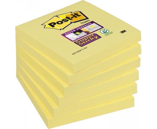 Samolepicí bločky Post-it silně lepicí - 76 x 76 mm / 90 lístků / žlutá 3M