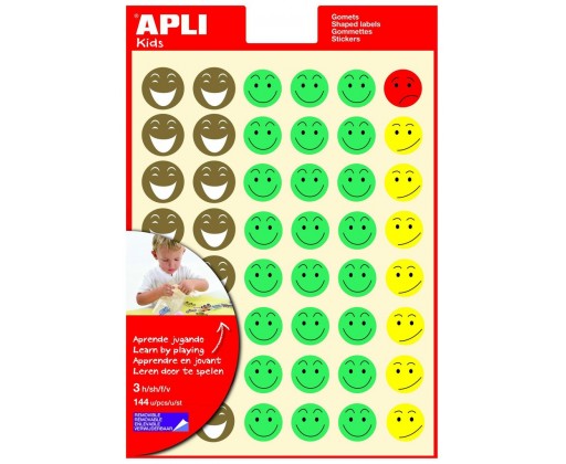 Samolepicí hodnotící smajlíci APLI - 144 ks APLI