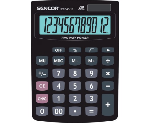 Sencor SEC 340 stolní kalkulačka displej 12 míst Sencor