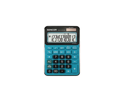 Sencor SEC 372T stolní kalkulačka displej 12 míst modrá Sencor