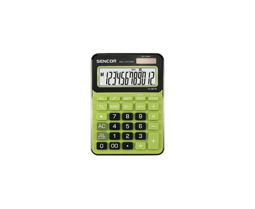 Sencor SEC 372T stolní kalkulačka displej 12 míst zelená Sencor