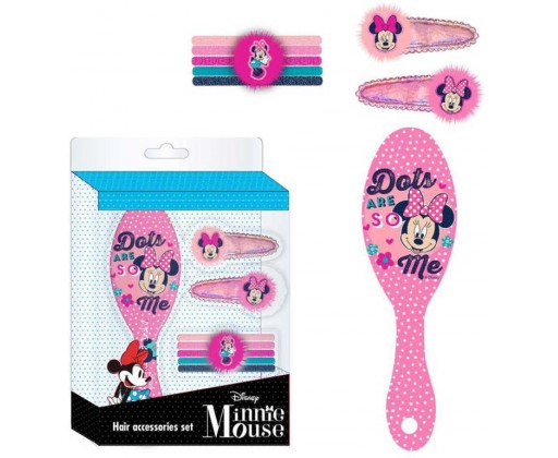 Set česací Disney Minnie Mouse hřeben se sponkami a gumičkami do vlasů HRAČKY