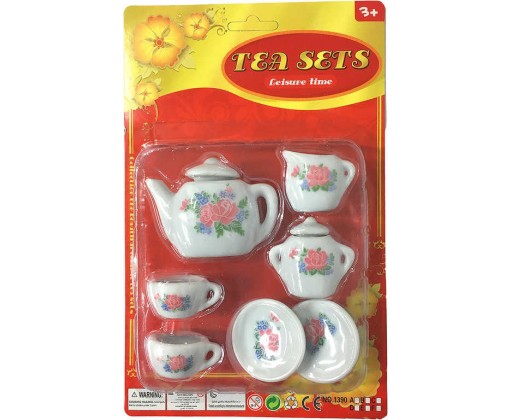 Set dětský porcelánový čajový servis růžičky dětské nádobíčko v krabici HRAČKY
