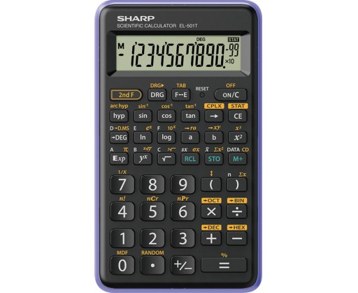Sharp EL-501 školní kalkulačka černo-fialová Sharp