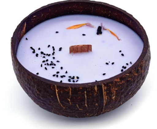 Svíčka z kokosu - vůně Borůvka a vanilka Tropikalia