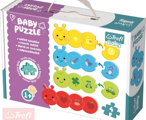 TREFL Baby puzzle Barvy spojovací housenka set 16 dílků pro miminko Trefl