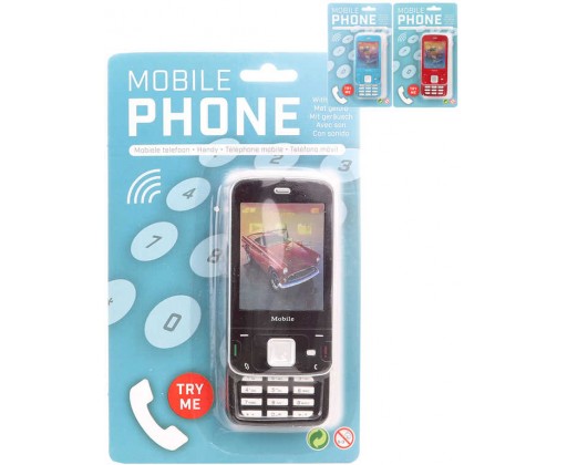 Telefon dětský mobilní tlačítkový výsuvný na baterie Zvuk plast HRAČKY