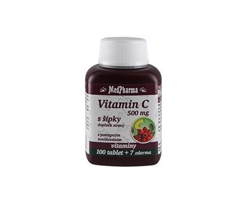 Vitamín C 500 mg s šípky prodloužený účinek 100 tbl. + 7 tbl.ZDARMA MedPharma