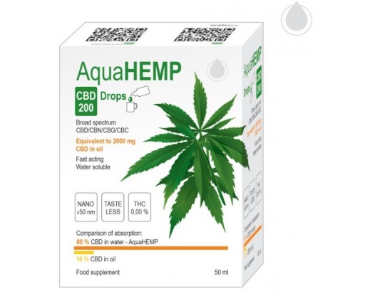 AquaHEMP DROPS broad spectrum - 50 ml CBD 200 Ovonex