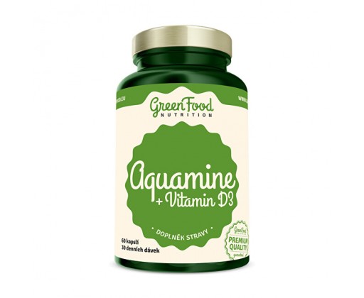 Aquamin + Vitamín D3 60 kapslí GreenFood Nutrition