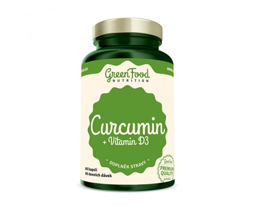 Curcumin + vitamín D3 60 kapslí GreenFood Nutrition