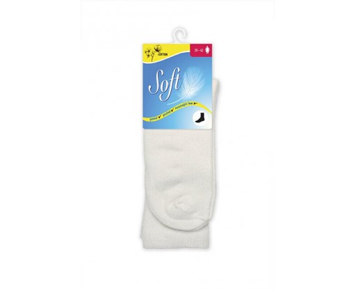 Dámské ponožky se zdravotním lemem vysoké - bílé 35 - 38 Soft
