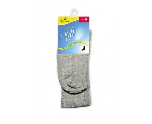 Dámské ponožky se zdravotním lemem vysoké - šedé 35 - 38 Soft