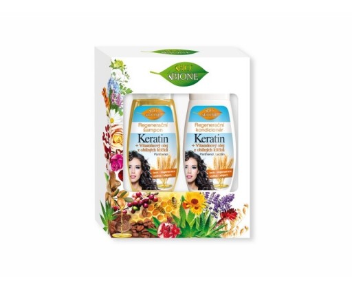 Dárková sada vlasové péče Keratin + Klíčkový olej Bione Cosmetics