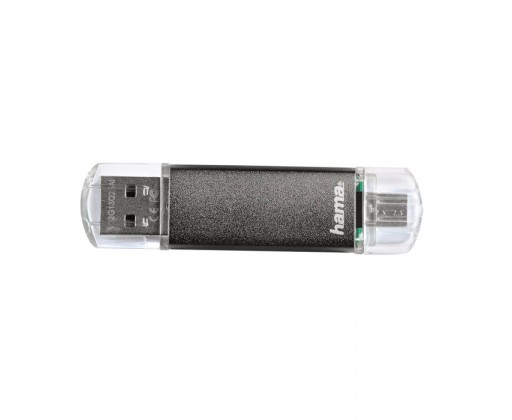 Flash Disc Laeta Twin - šedá / 16 GB / USB 2.0 Hama