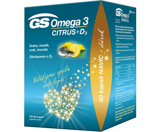 GS Omega 3 Citrus + D3 100+50 kapslí DÁREK 2021 Green-Swan