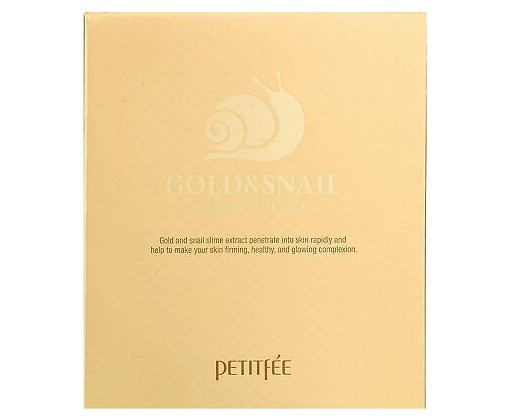 Hydrogelová pleťová maska se zlatem a hlemýždím extraktem Gold & Snail (Hydrogel Mask Pack) 5 ks Petitfée
