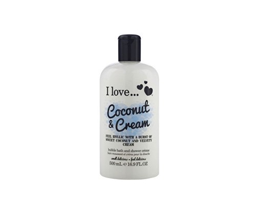 I Love Coconut & Cream koupelový a sprchový krém s vůní kokosu a sladkého krému  500 ml I Love
