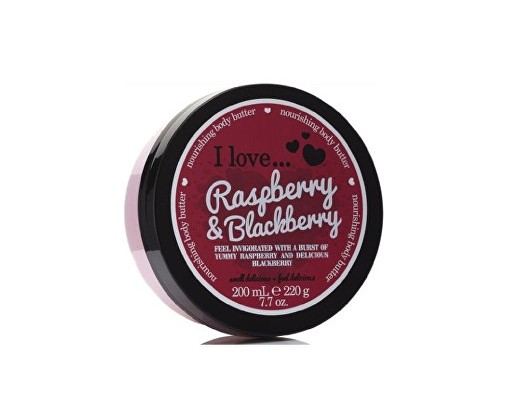 I Love Raspberry & Blackberry vyživující tělové máslo s vůní malin a ostružin 200 ml I Love