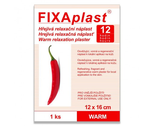 Kapsaicínová hřejivá náplast WARM 12 x 16 cm 1 ks Fixaplast
