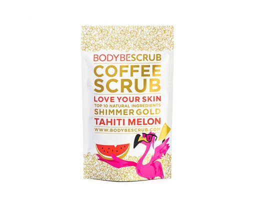 Kávový peeling s třpytivým efektem Tahiti Meloun (Coffee Scrub Shimmer Gold) 100 g BODYBE