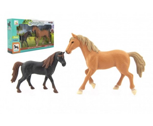 Kůň/Koně 2ks plast v krabici 36x20x6cm Teddies