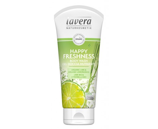 Lavera Sprchový a koupelový gel Happy Freshness Bio limetka a Bio citronová tráva 200 ml Lavera