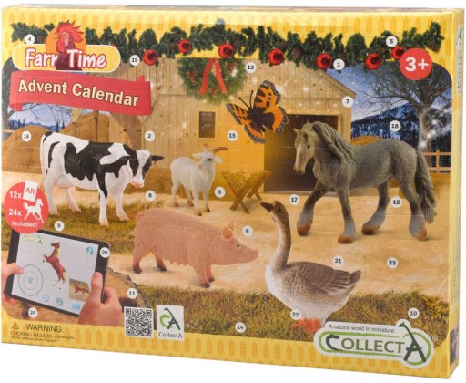MAC TOYS Kalendář adventní farma a koně interaktivní 40x30cm Mac Toys