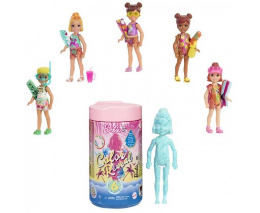 MATTEL BRB Barbie Chelsea Color Reveal mramor 6 překvapení různé druhy v tubě Mattel