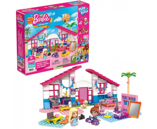 MEGA CONSTRUX Barbie Dům snů Dreamhouse set se 2 figurkami STAVEBNICE Mattel