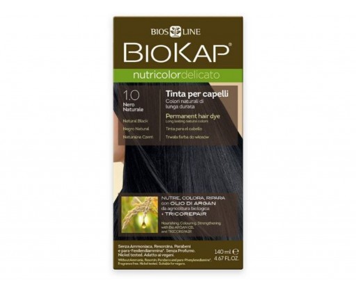 NUTRICOLOR DELICATO - Barva na vlasy - 1.00 Černá přírodní 140 ml Biokap