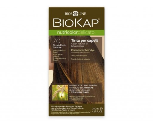 NUTRICOLOR DELICATO - Barva na vlasy - 7.0 Blond přírodní střední 140 ml Biokap