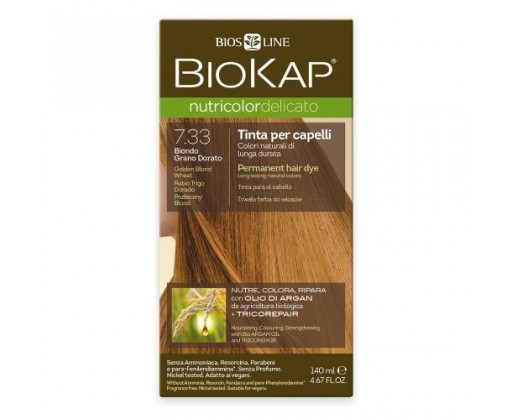 NUTRICOLOR DELICATO - Barva na vlasy - 7.33 Blond Zlatá pšenice 140 ml Biokap