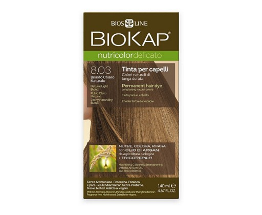 NUTRICOLOR DELICATO - Barva na vlasy - 8.03 Blond přírodní světlá 140 ml Biokap
