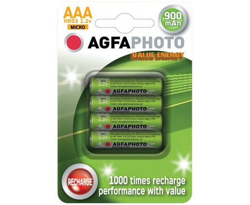 Nabíjecí baterie AgfaPhoto - NiMH AAA 900mAh / 4 ks AgfaPhoto