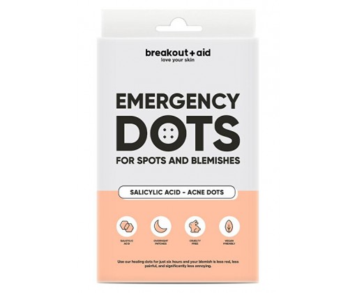 Náplasti na akné s kyselinou salicylovou Emergency Dots 48 ks Breakout+aid