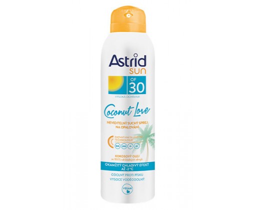 Neviditelný suchý sprej na opalování OF 30 Coconut Love 150 ml Astrid