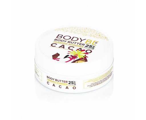 Opalovací máslo se třpytivým efektem Kakao SPF 25 (Body Butter Tanning Shimmer) 150 ml BODYBE